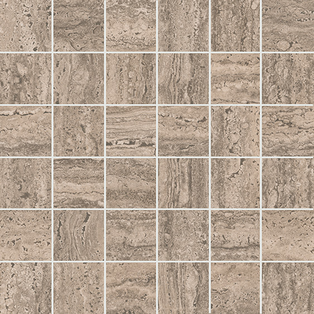 Мозаика/керамогранит KERAMA MARAZZI ПРО ТРАВЕРТИН бежевый тёмный матовый обрезной 30x30 / 9 мм. / KMD2MSA010GR