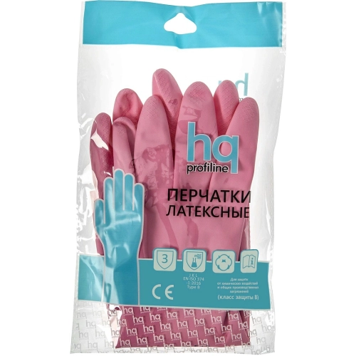 HQ Profiline: Перчатки резиновые L красные
