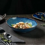 Салатник овальный 25,5*20*6,5 см,фарфор,серия "Aqua Blue" P.L.