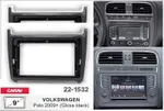 Магнитола для Volkswagen Polo 5 2009-2020 (рамка черная глянцевая) - FarCar S280 монитор 9.5" IPS на Android 13, CarPlay