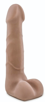 Кофейный фаллоимитатор с мошонкой Suave - 17,78 см. (Цвет: кофейный)