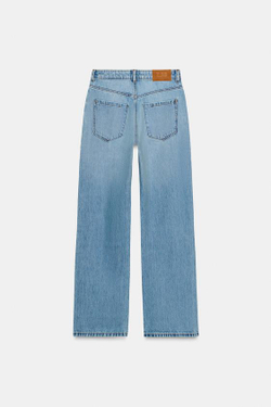 ZARA ДЖИНСЫ Z1975 REGULAR FIT LONG LENGTH С ВЫСОКОЙ ПОСАДКОЙ, ГОЛУБОЙ
