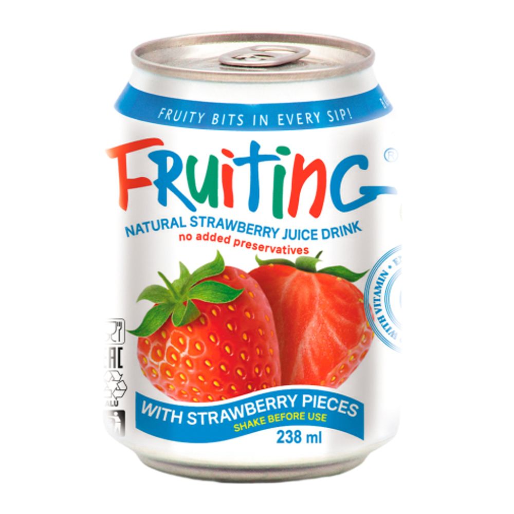 Напиток из сока клубники с кусочками клубники Fruiting 238мл