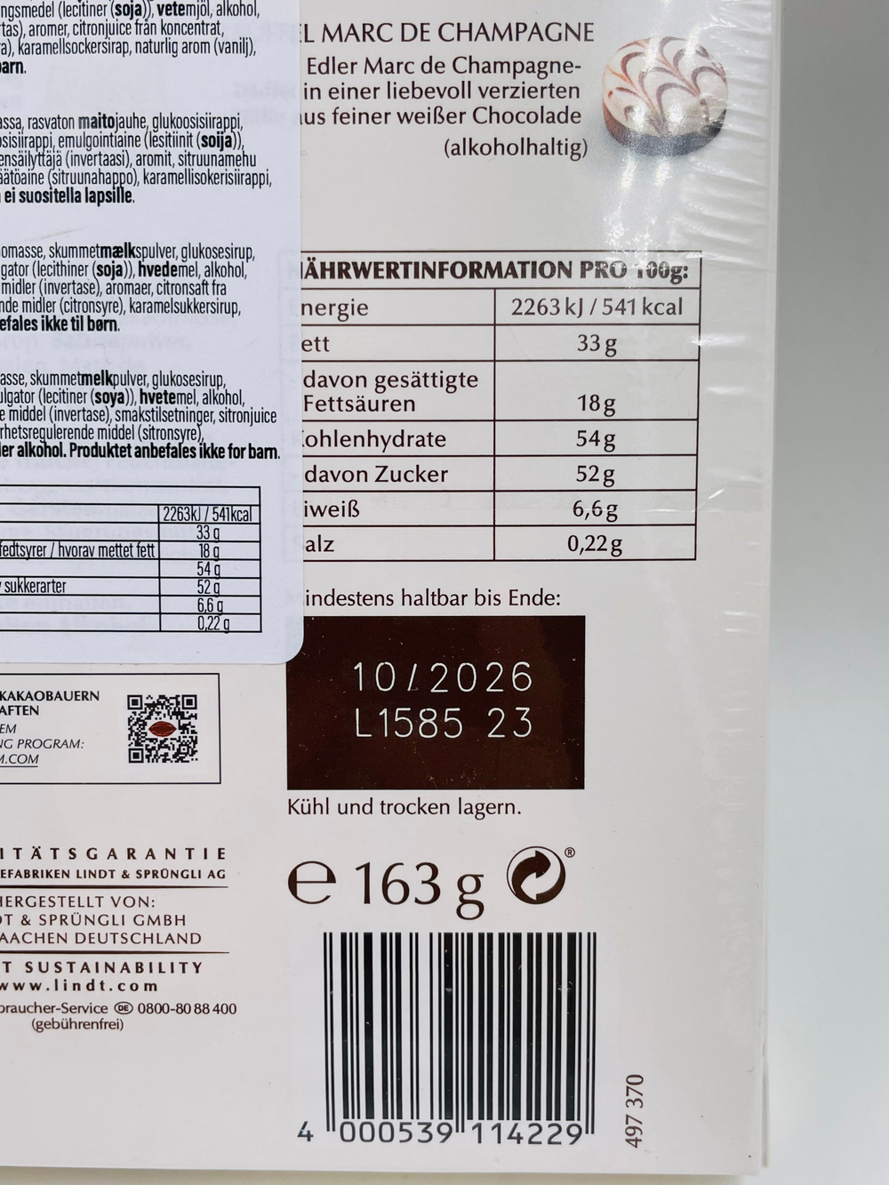 Набор конфет Lindt Мини-пралине в белом шоколаде, 163 г (Германия)