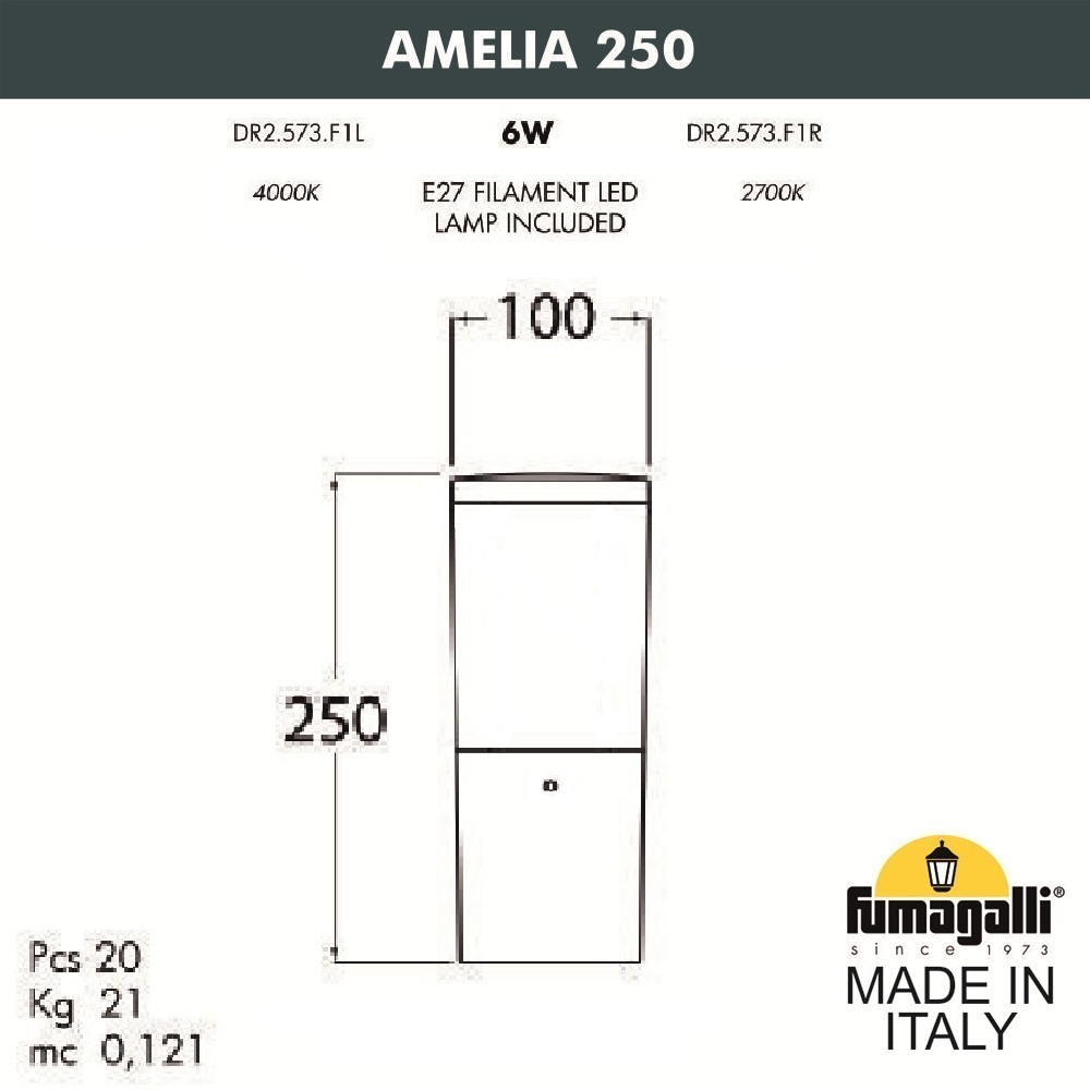 Ландшафтный светильник Fumagalli AMELIA DR2.573.000.LYF1R