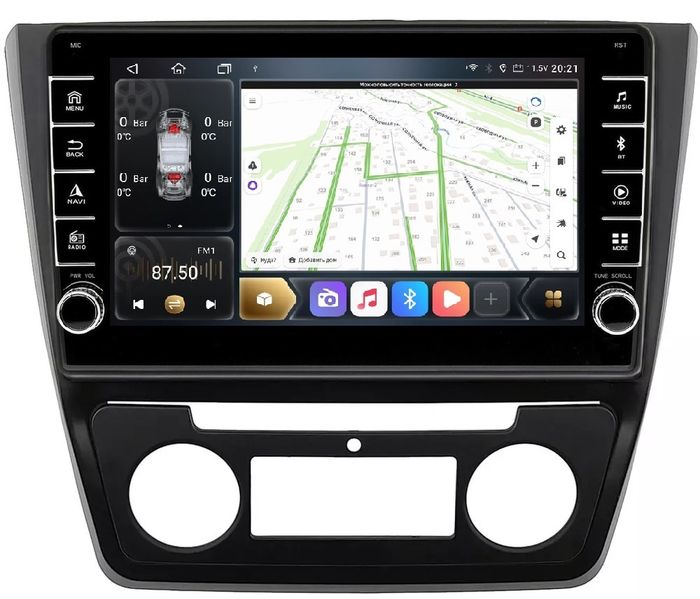 Магнитола для Skoda Yeti 2009-2018 (климат) - Kuberg OL-1919 (кнопки и крутилки), Android 12, Быстрая, CarPlay, 4G SIM-слот