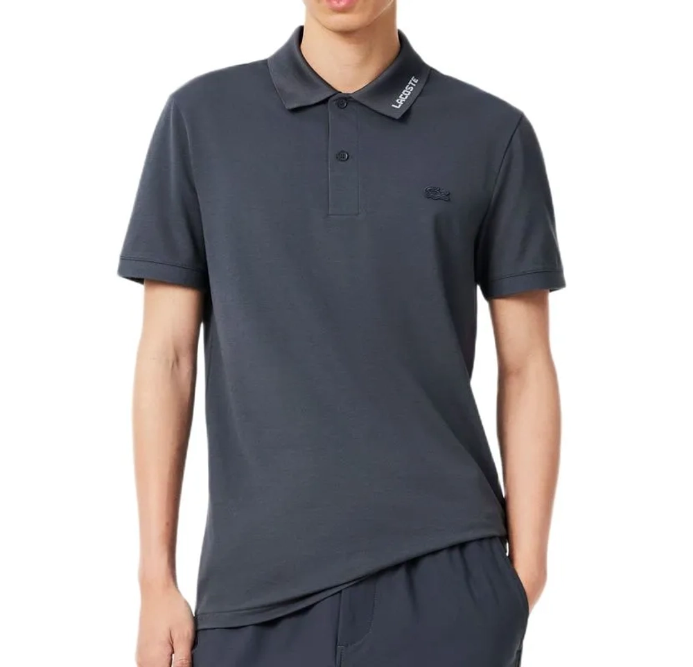 Мужское теннисное поло Lacoste Slim Fit Pique - dark grey