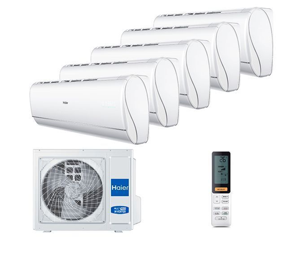 Мульти сплит система Haier на 5 комнат (20+20+20+20+20 кв.м) Jade White