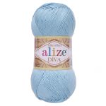 Пряжа Alize (Ализе) Diva / уп.5 мот. по 100 г, 350м, 350 светло-голубой А