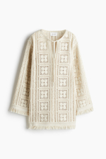Платье-туника с имитацией вязания крючком — короткая модель - H&M