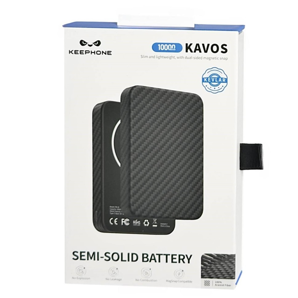 Powerbank магнитный с MagSafe Keephone Kavos Semi-Solid Battery 10000mAh (Diago) чёрный