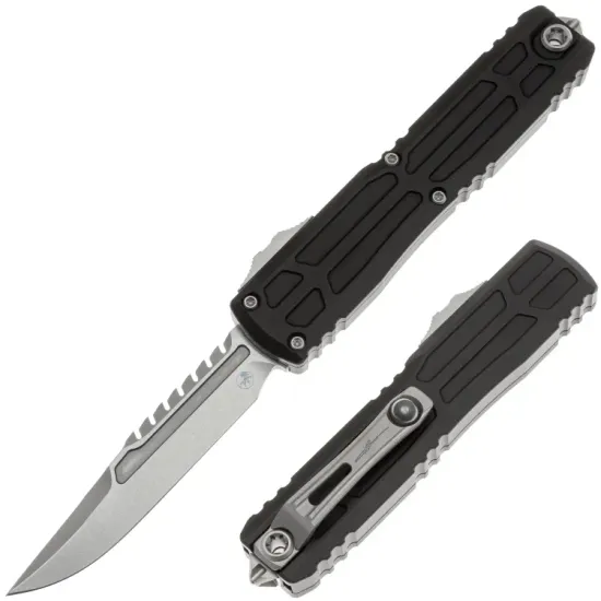 Нож Microtech Ultratech Gen III EX-ZBP Interceptor Sawback Bowie 1117EX-10S - рукоять алюминий, сталь - M390MK