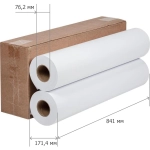 Бумага широкоформатная Комус (ProMega engineer) 80 г/кв.м, длина 175 м, ширина 841 мм, диаметр втулки 76 мм, 2 рулона в упаковке