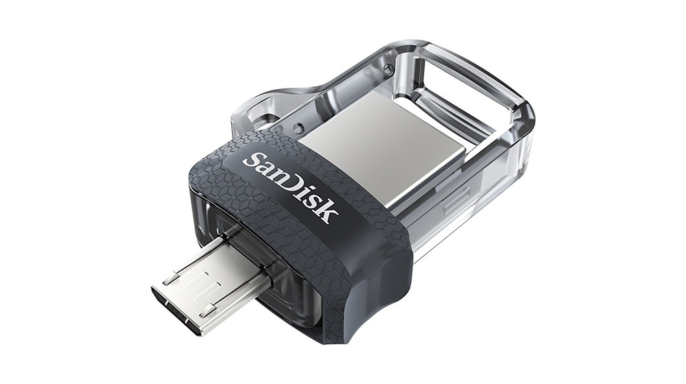 Флеш-накопитель SanDisk Ultra Dual Drive m3.0 64GB, USB-A/Micro B, R 130 МБ/с