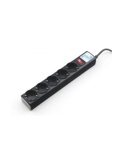 PowerCube Фильтр-удлинитель (SPG5-В3) 3.0 м, 5 розеток, д/подкл. к UPS (C14), 10А/2,2кВт, черный