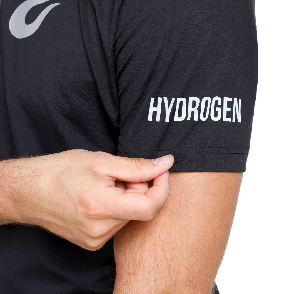 Мужское теннисное поло Hydrogen Tech Flames T-Shirt Men - Black, White