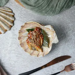 Блюдо для подачи 15*15 см h5,5 см 125 мл емкость для закусок Pearl Shell Frutti di Mare P.L. [1]