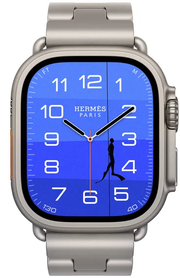 Умные часы Apple Watch Hermes Ultra 4 49 мм Natural Titanium Grand H Titane Gris