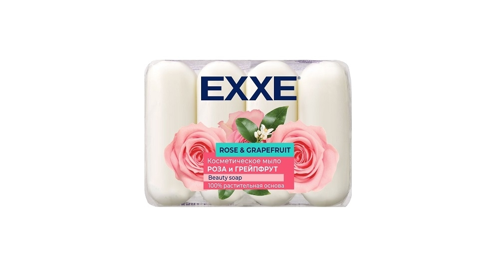 EXXE Мыло Крем 1+1 Тропические фрукты  4шт*70г оранжевое полосатое