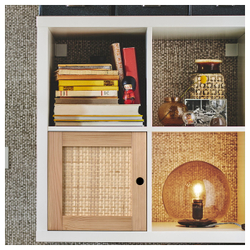 IKEA KALLAX  (ИКЕА КАЛЛАКС)  -  Вставка с дверцами - сосна/плетёная тополь 33x33 см
