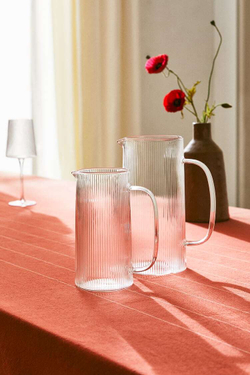 ZARA HOME КУВШИН ИЗ БОРОСИЛИКАТНОГО СТЕКЛА С ЛИНЕЙНЫМ ДИЗАЙНОМ, БЕЛЫЙ