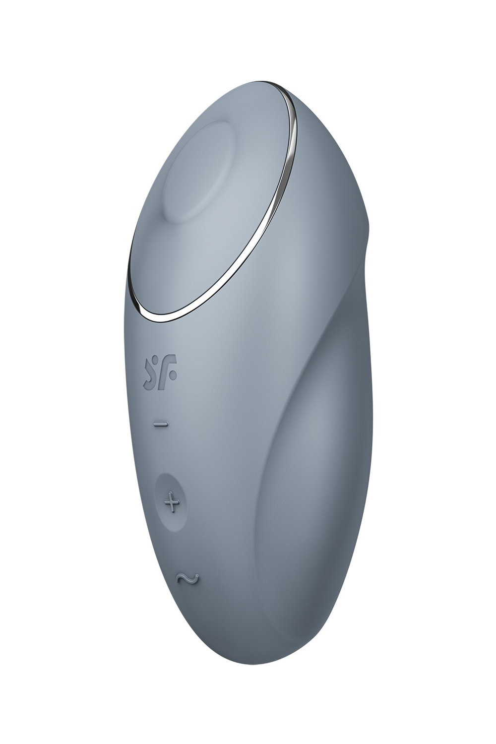 Вибромассажер Satisfyer Tap & Climax 1, силикон, серо-голубой, 11 см