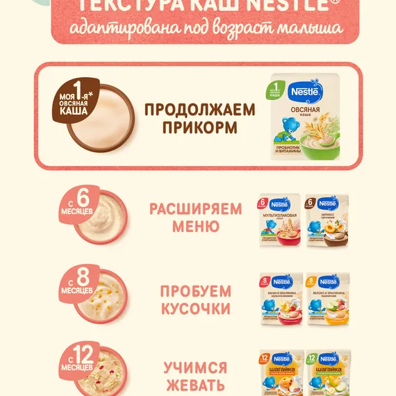 Каша Nestle безмолочная овсяная сухая 200г с 5 месяцев