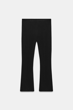 ZARA РАСКЛЕШЕННЫЕ ЛЕГИНСЫ СО ШВОМ, ЧЕРНЫЙ