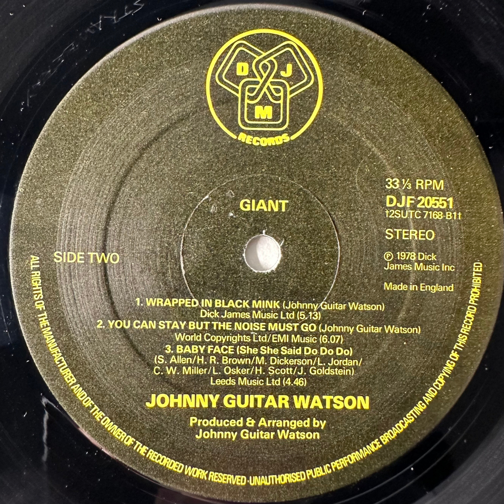 Johnny Guitar Watson ‎– Giant (Англия 1978г.)