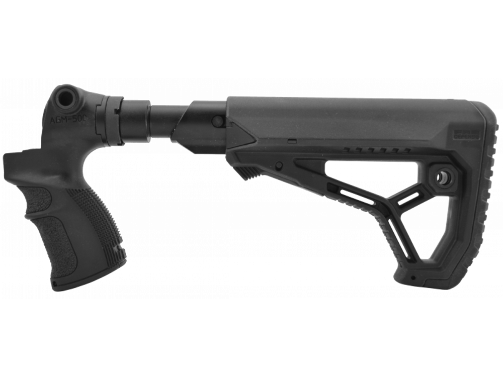 Телескопический приклад GL-CORE с амортизатором AGM 500 FK SB на Mossberg 500/590, Maverick 88, черный, FAB-Defense, Fab Defense