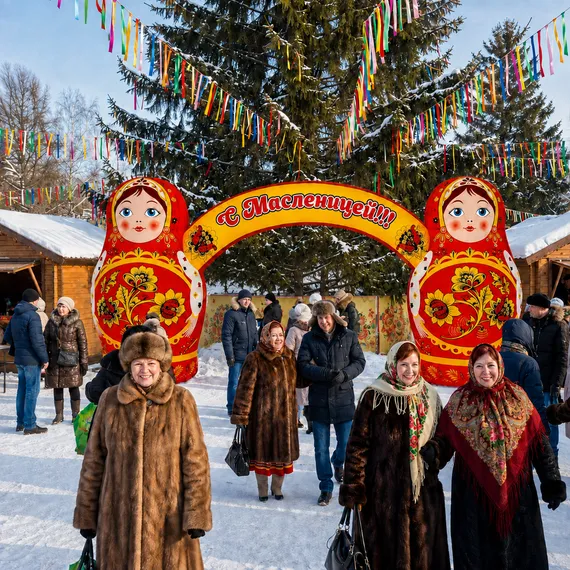 Надувная арка с Матрешками