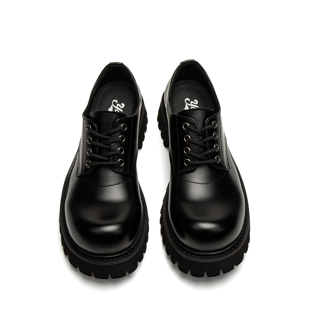 Youthloser Shiny Derby Casual Shoes Unisex Bright Black