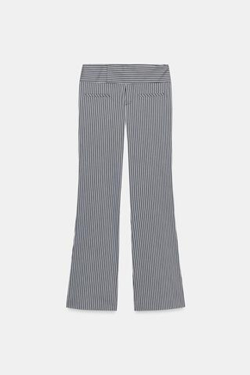 ZARA БРЮКИ FLARE В ПОЛОСКУ, ЧЕРНЫЙ/БЕЛЫЙ