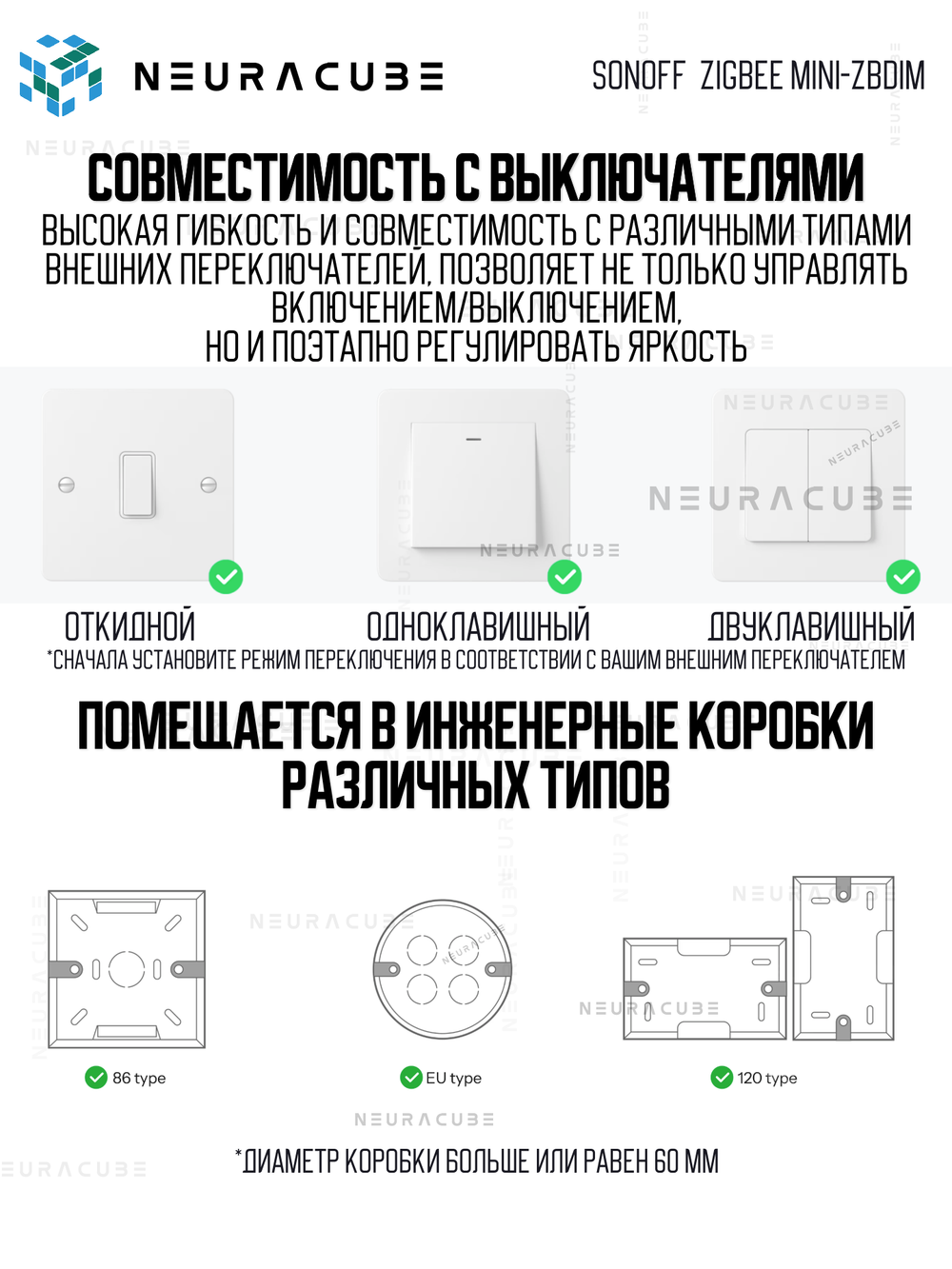 Zigbee диммер SONOFF MINI-ZBDIM
