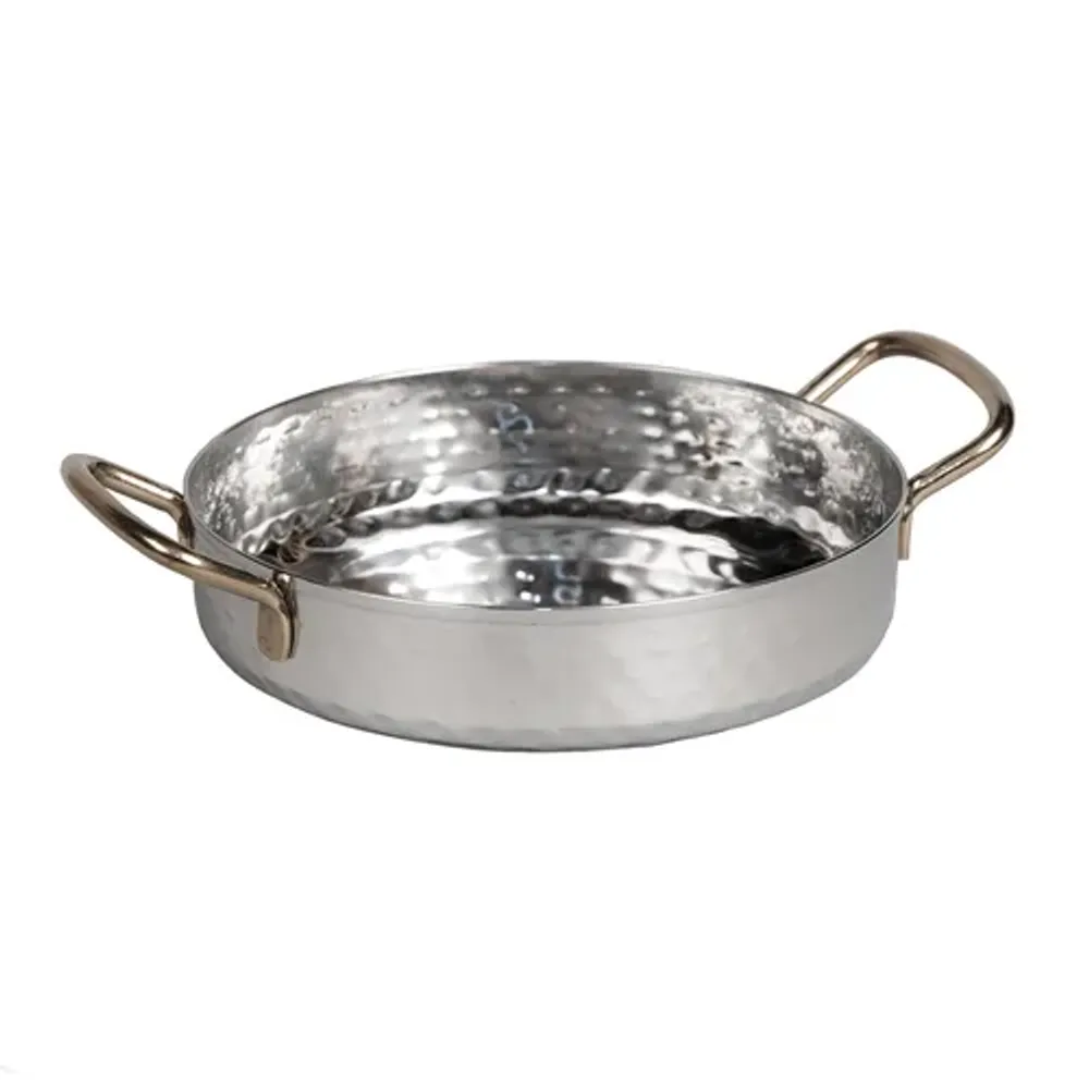 Сковорода для подачи 18 см h3,5 см 800 мл круглая Dents нерж. 2 ручки Antique P.L. Proff Cuisine