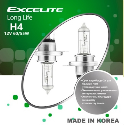 Лампа H4 60/55W 12V LL P43t Excelite комплект долговечная