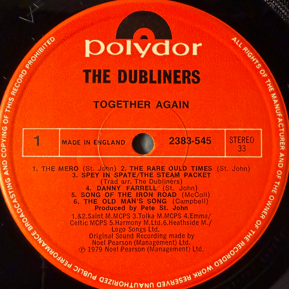 The Dubliners ‎– Together Again (Англия 1979г.)