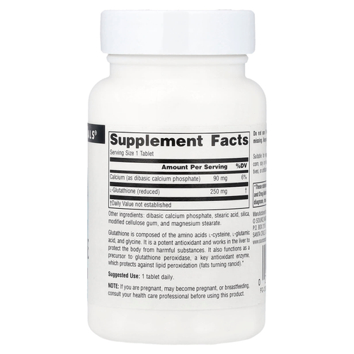 Source Naturals, восстановленный глутатион, 60 таблеток