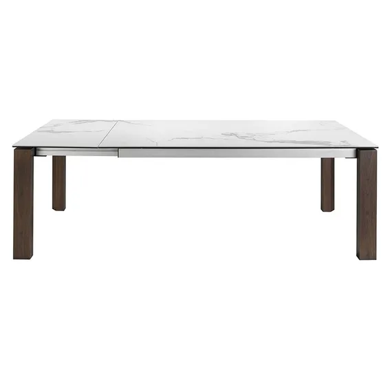 Раздвижной стол Angel Cerda D2058BA/1095, 180-235х90 см, белая керамика, орех