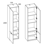 MODERN, Шкаф 2D/52. Цвет ПЕРСИДСКИЙ ЖЕМЧУГ