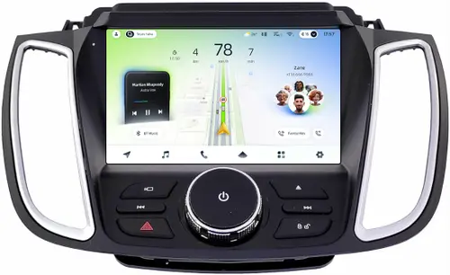 Магнитола для Ford Kuga 2 2017-2019 (SYNC 3, рамка с кнопками тип 1) - Teyes CC4L монитор 9" IPS, Android 14, Быстрая, Snapdragon 662, CarPlay, 4G SIM-слот