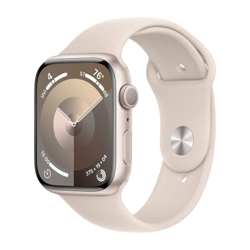 Умные часы Apple Watch Series 9 GPS, 45mm, Aluminium Case with Sport Band M/L, Starlight (Сияющая звезда)