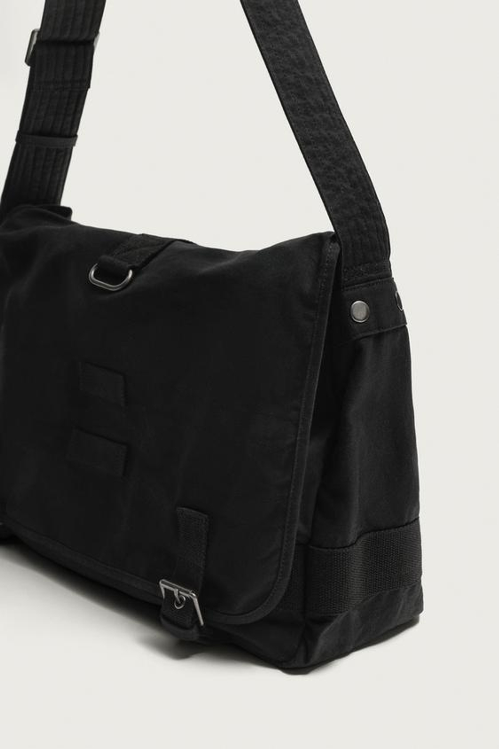 ZARA СУМКА ИЗ ВОЩЕНОЙ ТКАНИ, ЧЕРНЫЙ