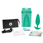 Ребристый текстурированный анальный плаг с вибрацией 15,4см b-Vibe Twist BV-022-GRN