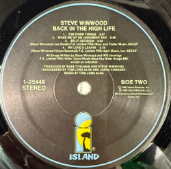 Виниловая пластинка Steve Winwood ‎– Back In The High Life LP