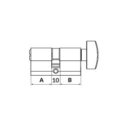 Цилиндровый механизм с вертушкой PUNTO MaxPro7002/52 mm (21+10+21) SN никель 7кл. /61863/