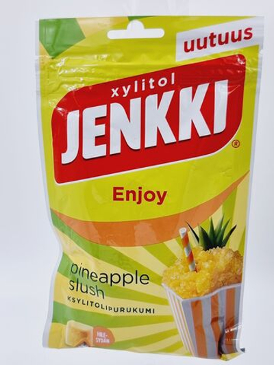 Жевательная резинка Jenkki Enjoy Pineapple slush "Ананасовая мякоть" 70 г (из Финляндии)