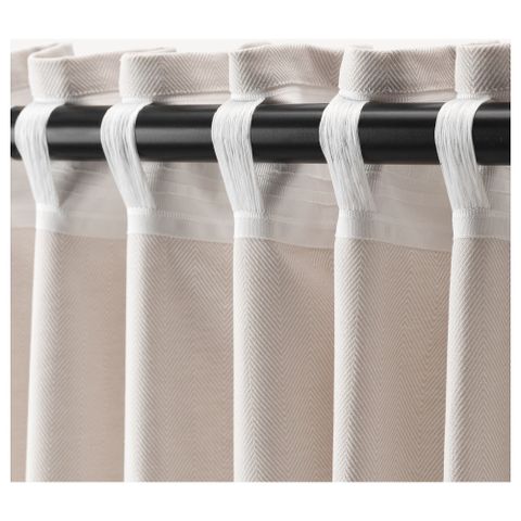 Комплект штор IKEA TIBAST (ТИБАСТ), Кремовый, 145х250 см, 2 шт