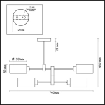 3742/4C MODERNI LN19 000 хром Люстра потолочная E14 4*60W 220V ASHLEY