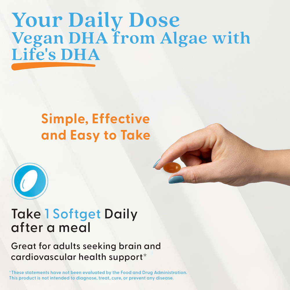 Doctor's Best, веганская ДГК из водорослей с Life's DHA™, 200 мг, 60 растительных капсул
